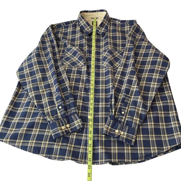 Timberland Men's Plaid Shirt Blue Beige Cotton Button Up Size XXL 2XL Country - Picture 10 of 11